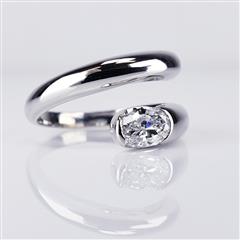 Bulgari GIA Certified Oval Diamond Bypass Ring in 18K White Gold